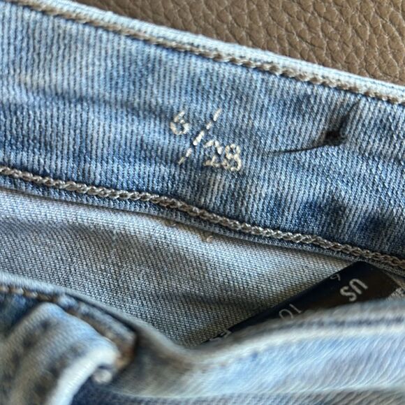 Liverpool Jeans vintage Summer weight Stretch Dark Frayed Side seam Grommets 6 - Picture 9 of 10